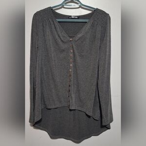 Lrg Stylish Gray Button-Down Women's Shirt